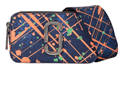 The Splatter Snapshot, &pound;150, Handbags, Blue/Orange, Leather, Front view